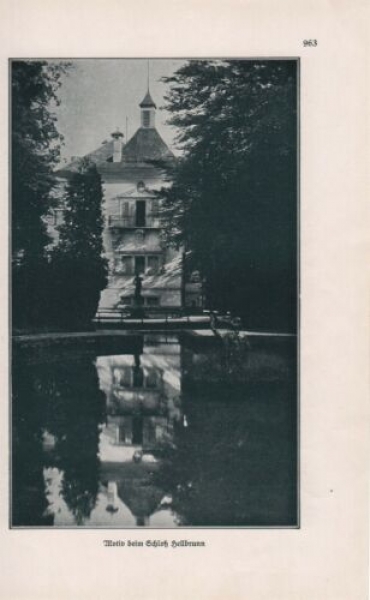 1927 - Motiv beim Schloß Hellbrunn, alter Druck
